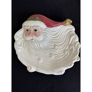 Vintage 1994 Omnibus by Fitz & Floyd‎ Hand Painted Santa Claus Canape Plate